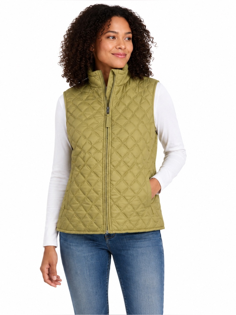 Royal Robbins Quilted Puffer Vest Olive Green Full Zip Women’s Medium